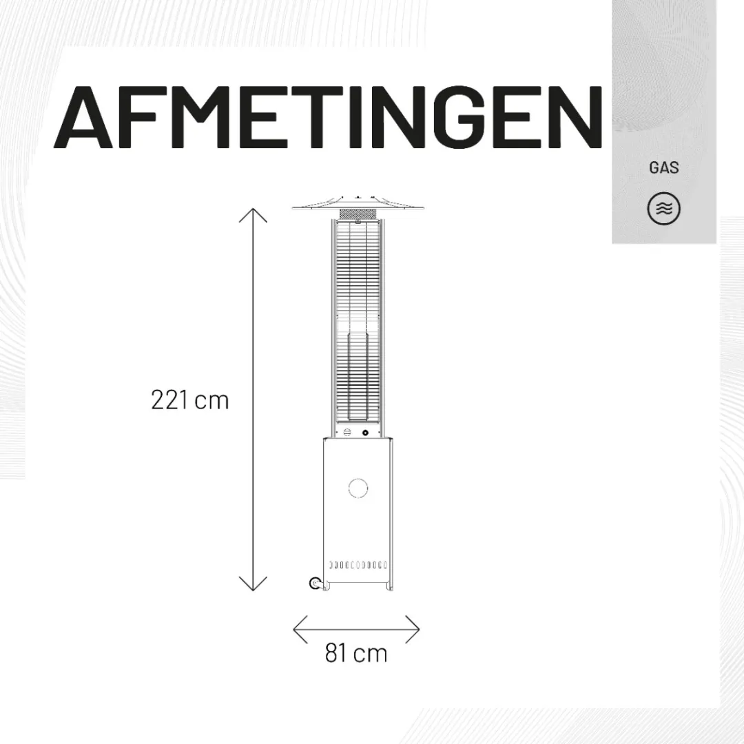 Sunred Flame Torch Terrasverwarmer 12000W - Zwart