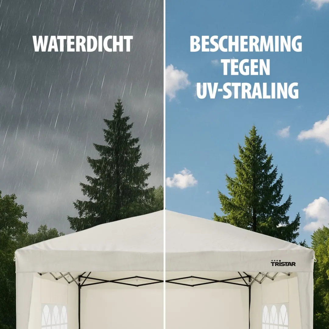 Tristar PT-7803 Partytent 3x3m - Beige - 4 Zijkanten