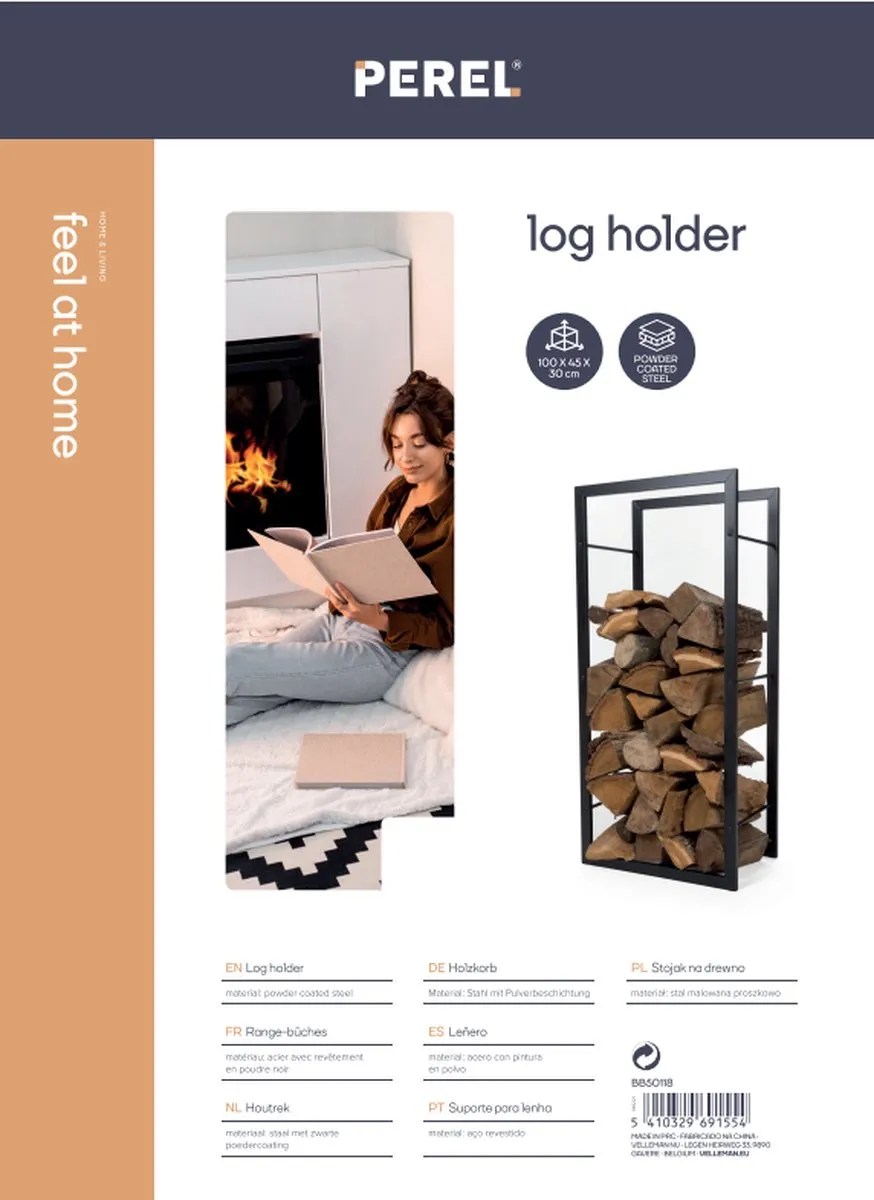 Perel Houtrek 100x45x30cm - Zwart