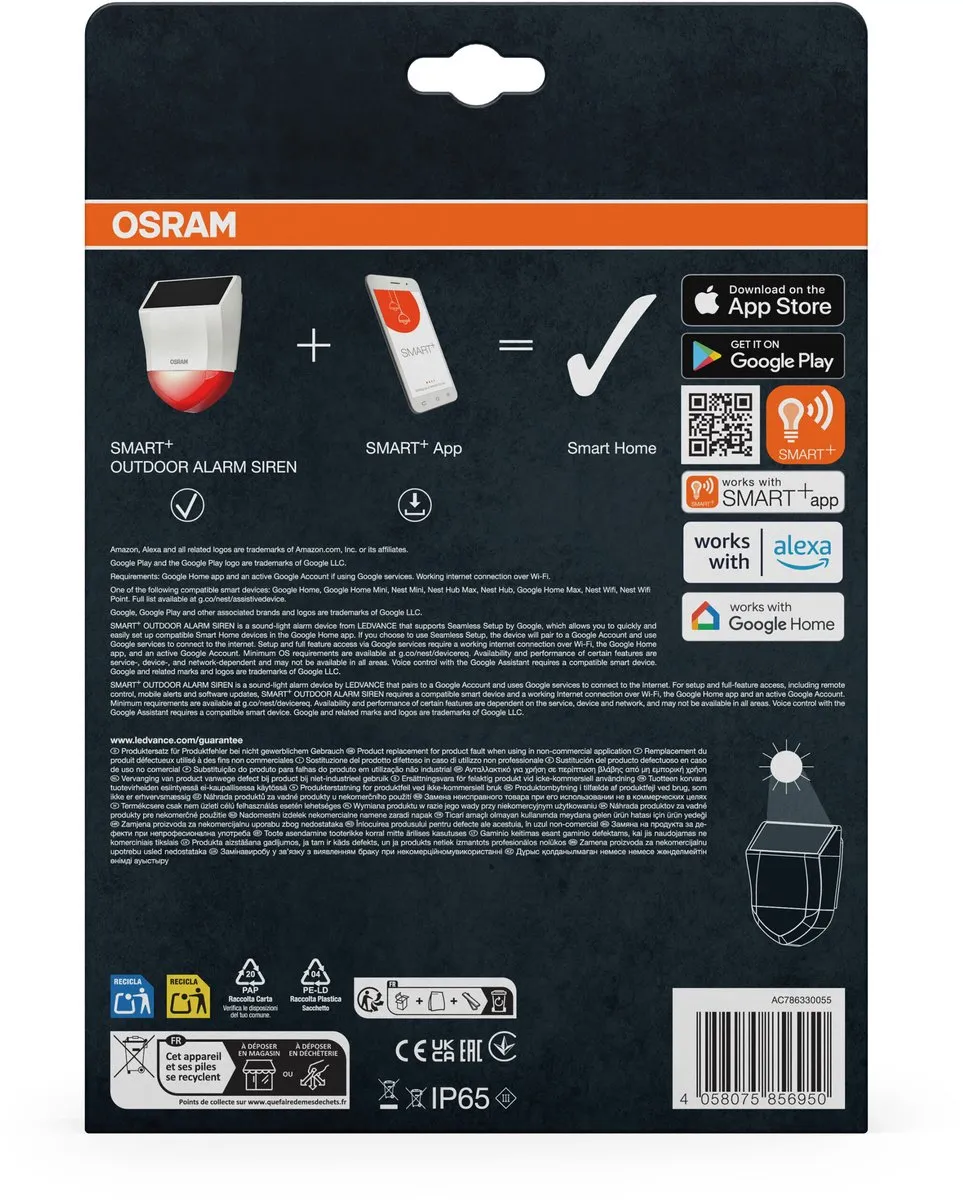 Osram SMART+ Outdoor Sirene WiFi - Wit - afbeelding 6 van 6