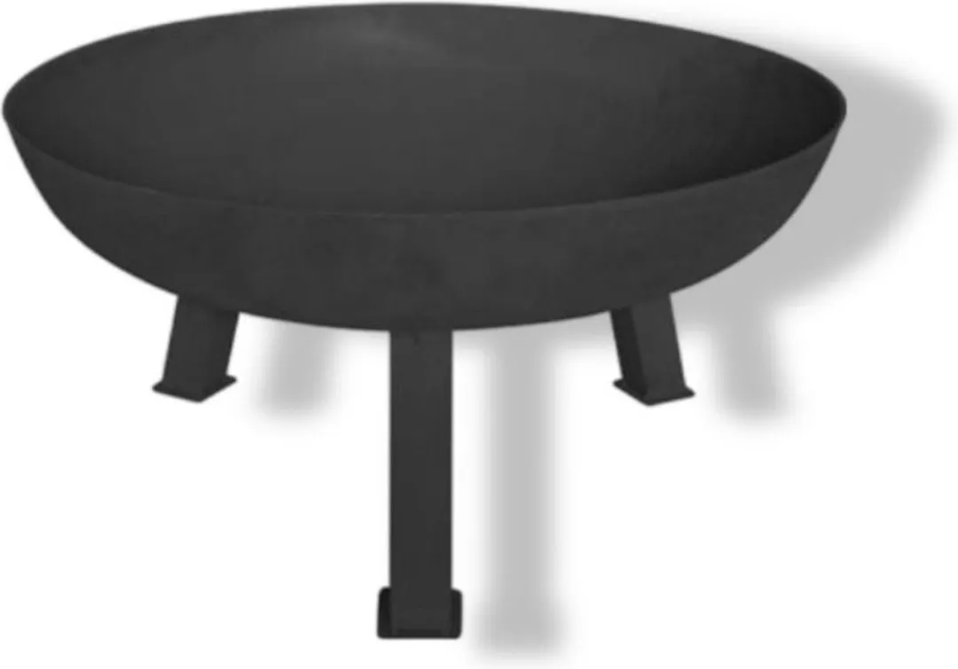 Perel Vuurschaal, met 3 stevige poten, rond, 37 x Ø 75 cm, gietzijzer, zwart