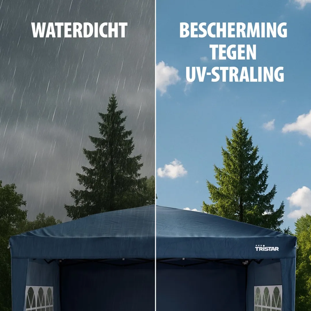 Tristar PT-7808 Partytent 3x3m - Donkerblauw - 4 Zijkanten