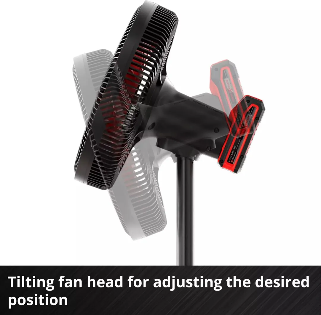 Einhell Accu Ventilator GE-CF 18/320 P Li-Solo 32cm - 4 standen - Rood/Zwart