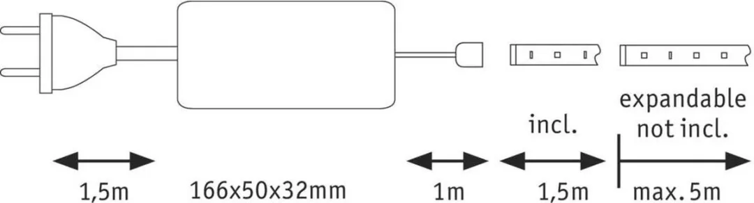 Paulmann MaxLED 1000 LED-strip basisset 150cm Warmwit - Zilver