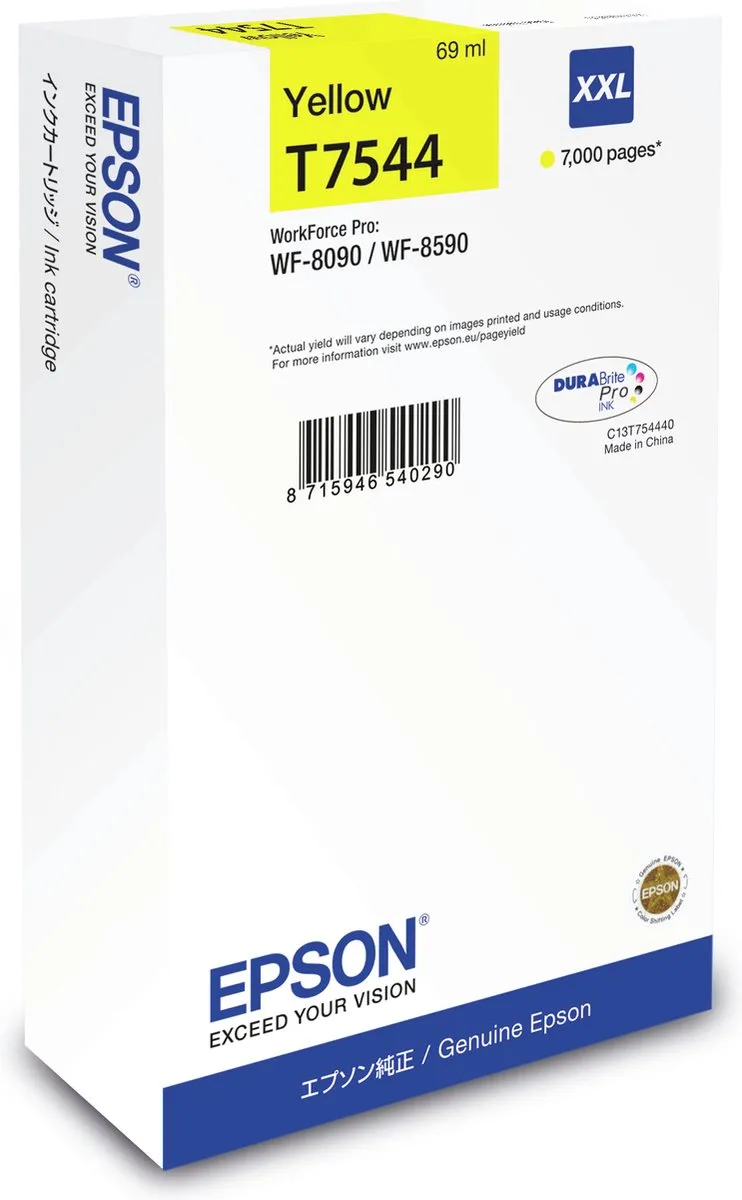 Epson T544XXL Inktcartridge Geel