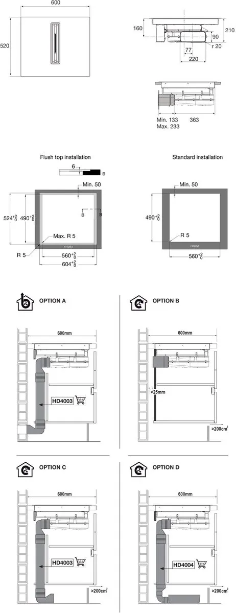 Etna AKI560ZT Inbouw Inductiekookplaat 60cm - 4 Zones - Zwart