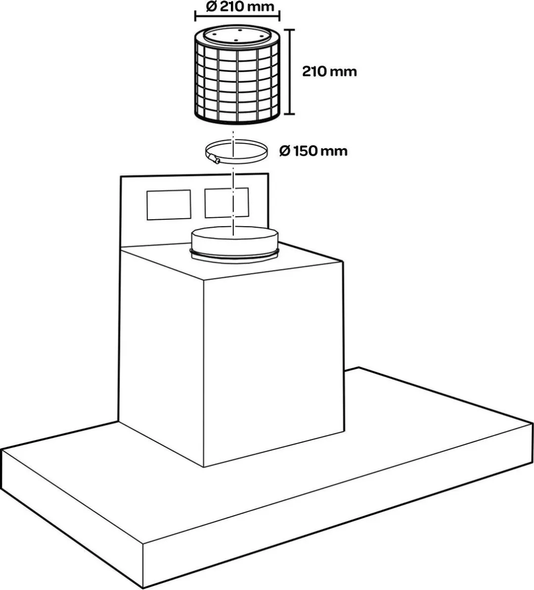 Inventum IPF800R Plasmafilter - 800 m³/u - Zwart