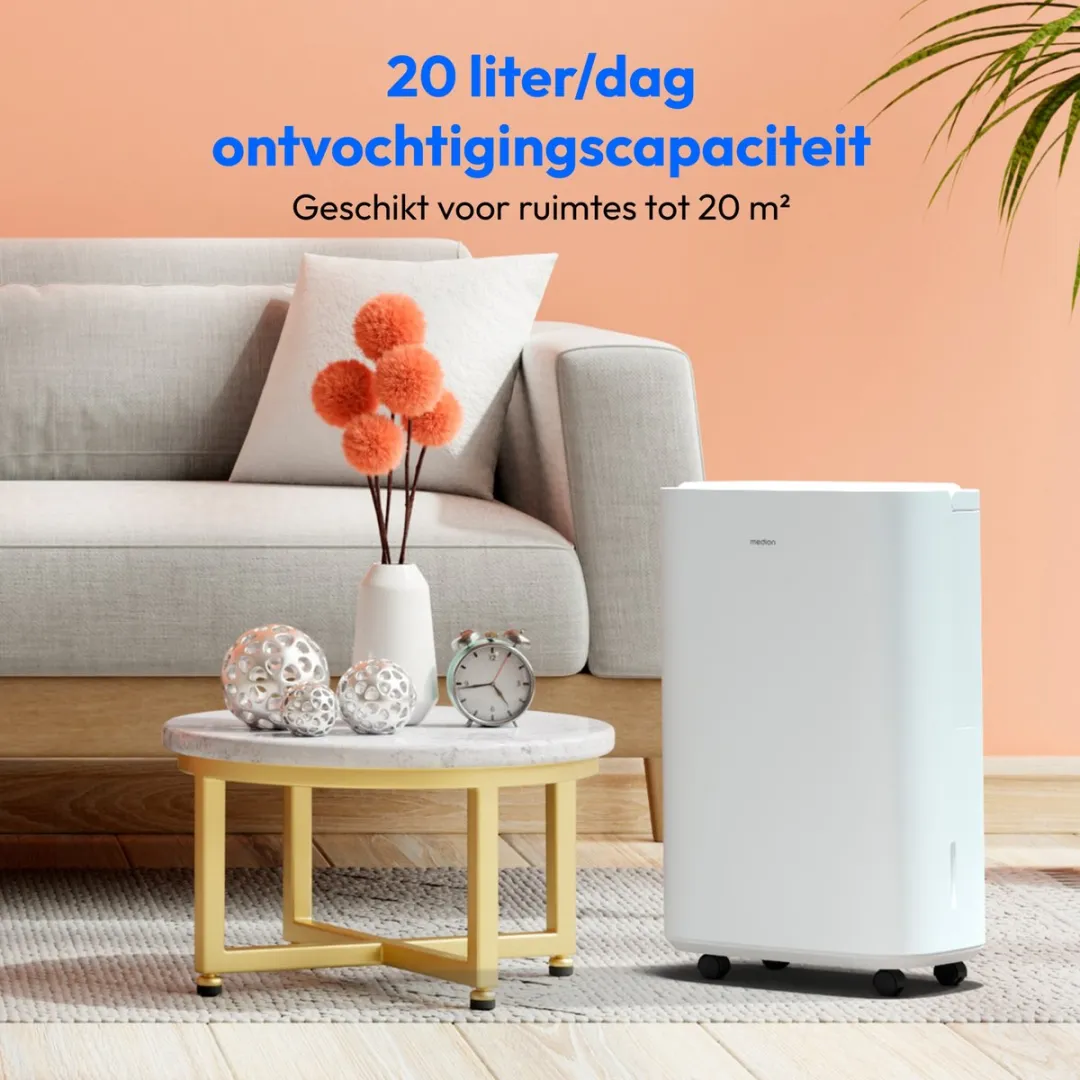 Medion MD12048 Luchtontvochtiger 20L/24u - 20m² - Wit