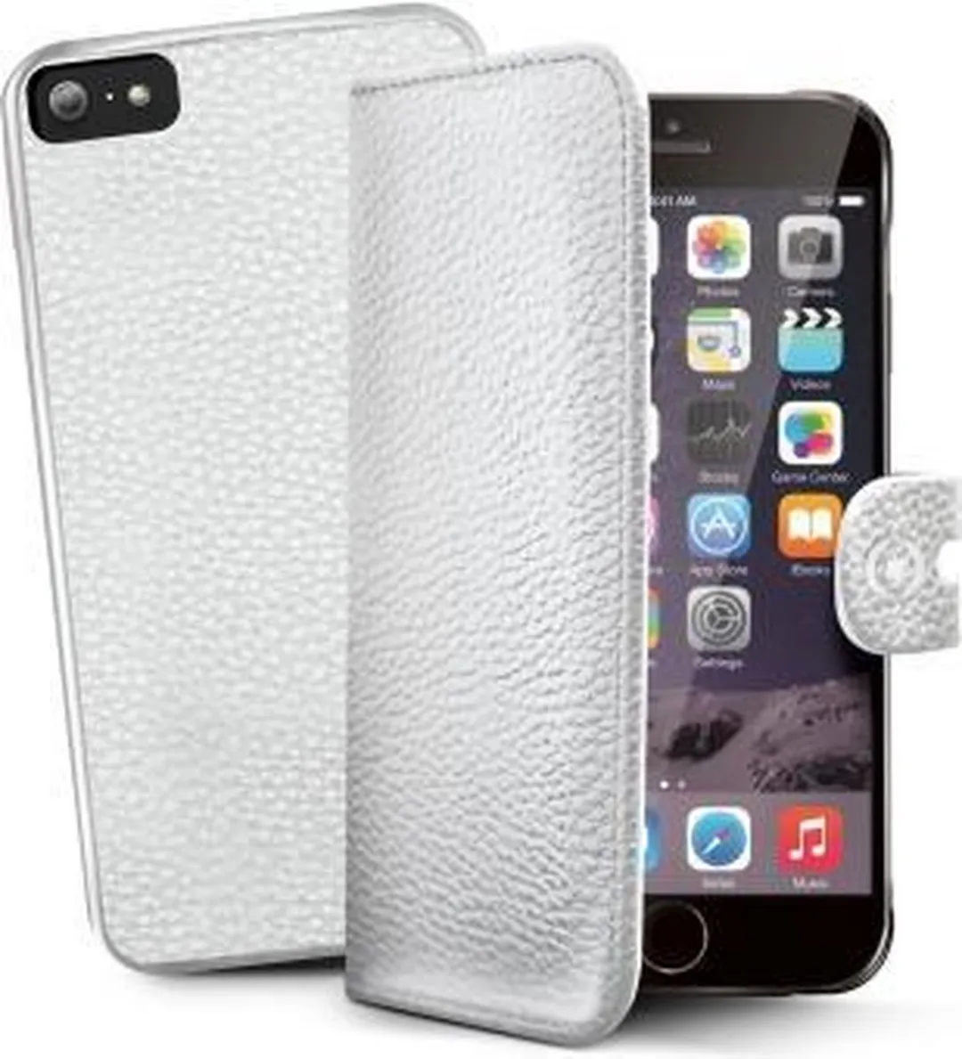 Celly Ambo Wallet Hoesje iPhone 6/6s Plus - wit - afbeelding 4 van 5