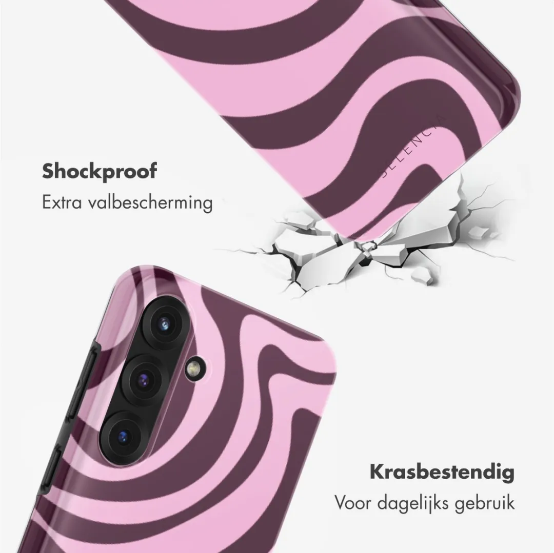 Selencia Hoesje Samsung Galaxy S25 Wavy Swirl Pink Plum