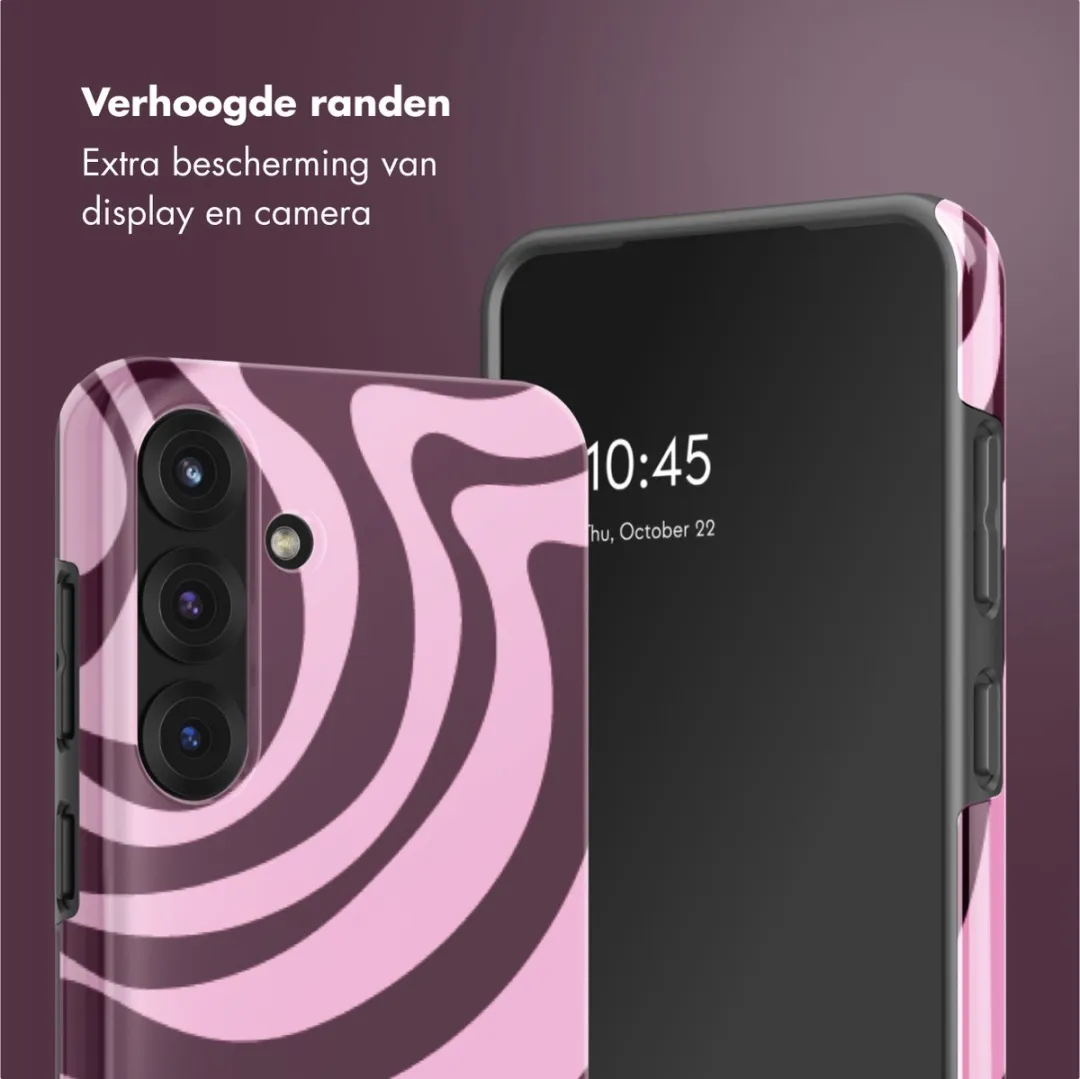 Selencia Hoesje Samsung Galaxy S25 Wavy Swirl Pink Plum