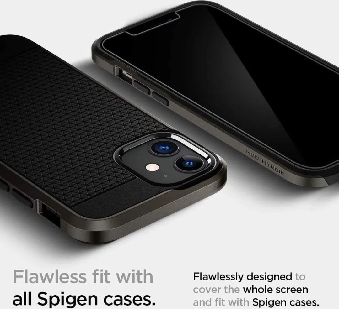 Spigen Glass tR EZ Fit iPhone 12 Mini - 2 Stuks - Transparant - afbeelding 6 van 6