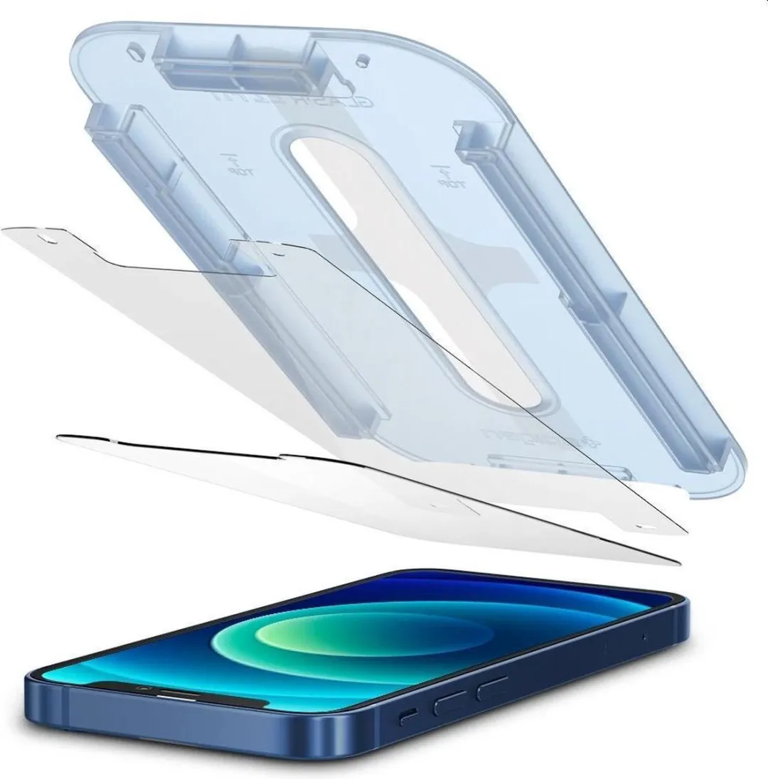 Spigen Glass tR EZ Fit iPhone 12 Mini - 2 Stuks - Transparant