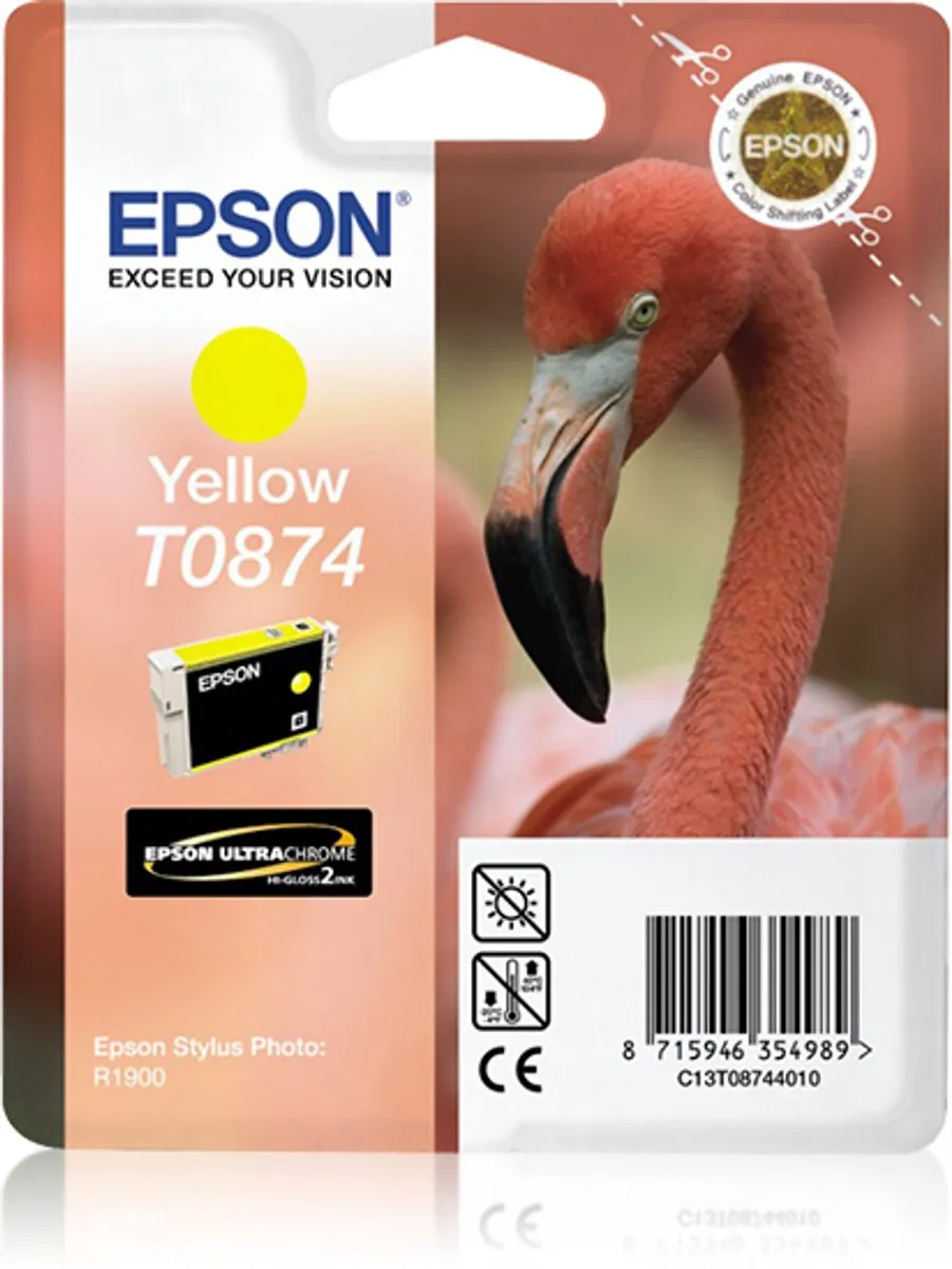 Epson Flamingo T08744020 Inktpatroon - Geel - 1ml - afbeelding 2 van 2