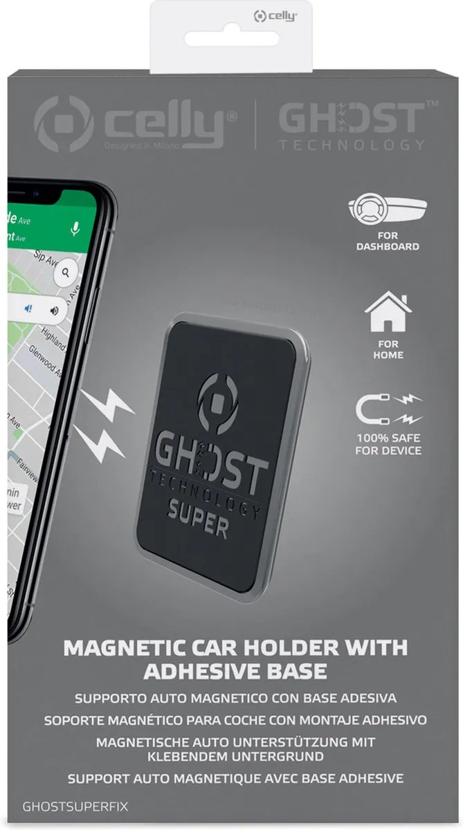 Celly Ghost Super Fix Magnetische Telefoonhouder - Zwart
