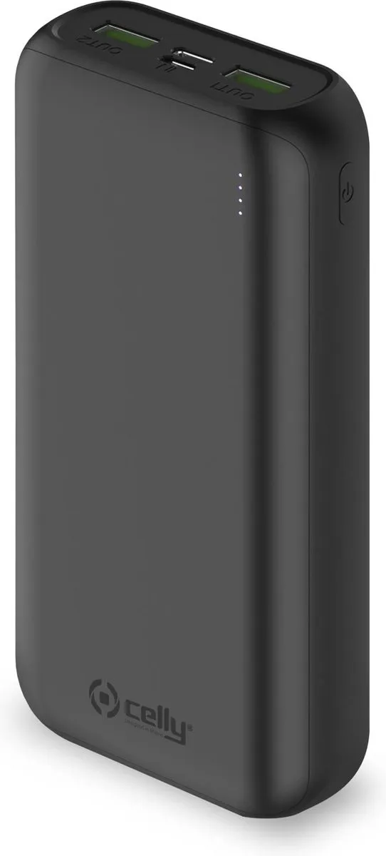 Celly Energy Powerbank 20000mAh - 3x USB - 18,5W - Zwart