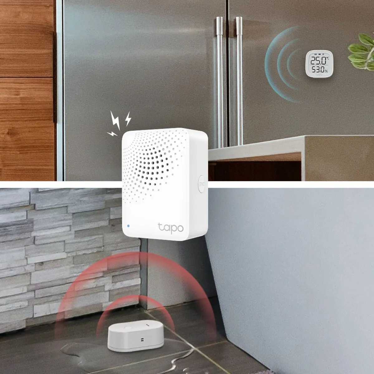 TP-Link Tapo H100 Smart Hub - 64 Ontvangers - 19 Melodieën - Wit - afbeelding 6 van 6