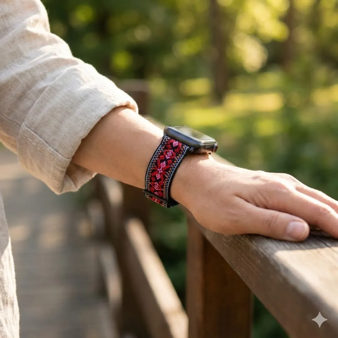 NUVEX Meerkleurig Woven Smartwatchband - Apple Watch 42-49mm - 4 Stuks