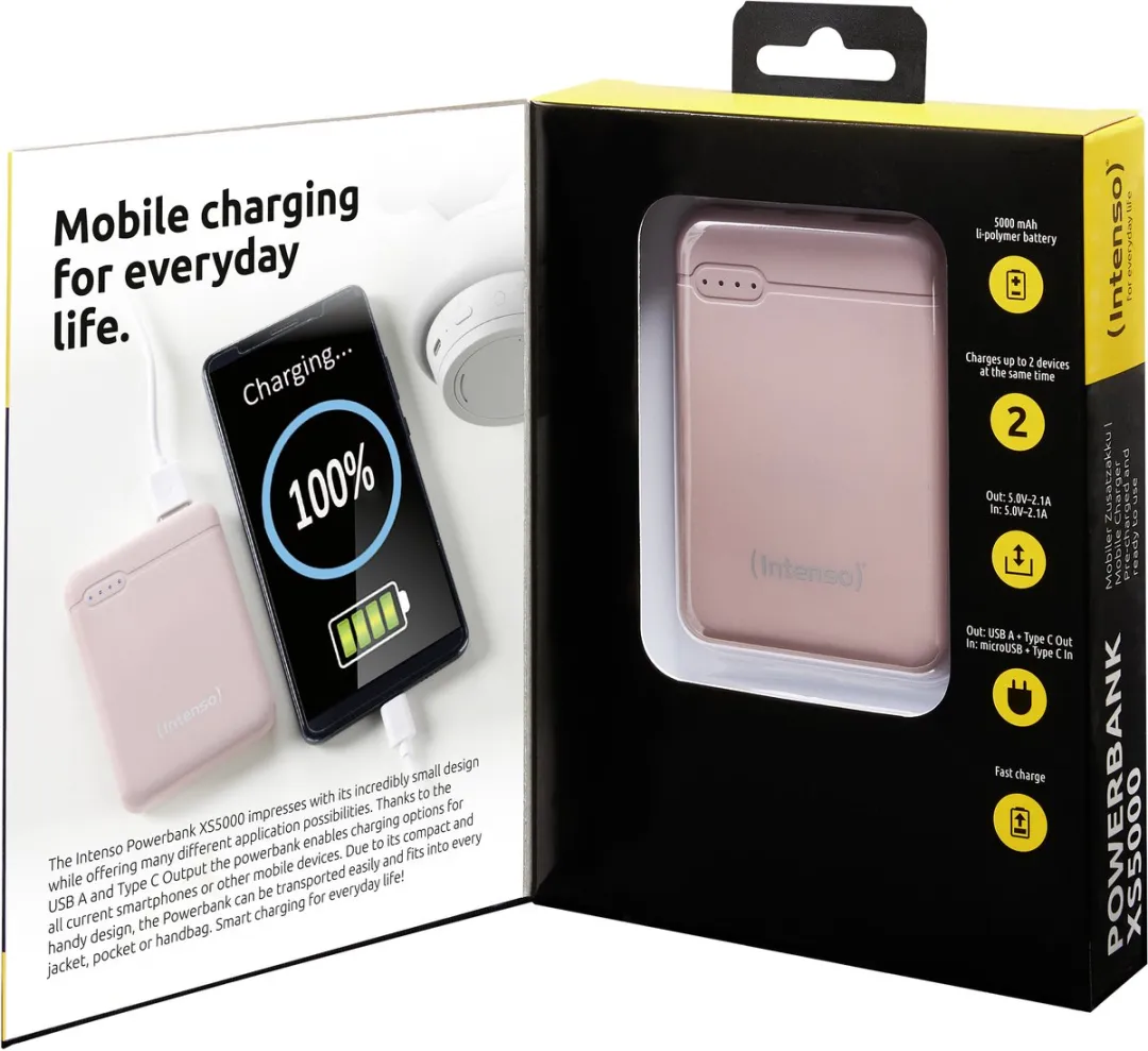 Intenso Powerbank XS5000 5000mAh - Roze