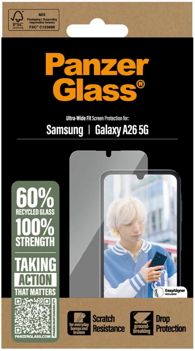 PanzerGlass Ultra-Wide Fit Screenprotector Samsung Galaxy A26 - Case Friendly