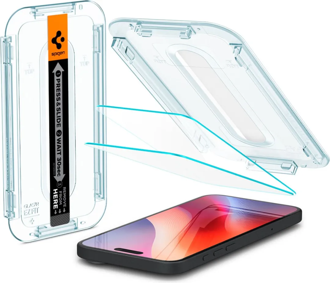 Spigen EZ Fit GLAS.tR iPhone 16 Screenprotector - 2 Stuks