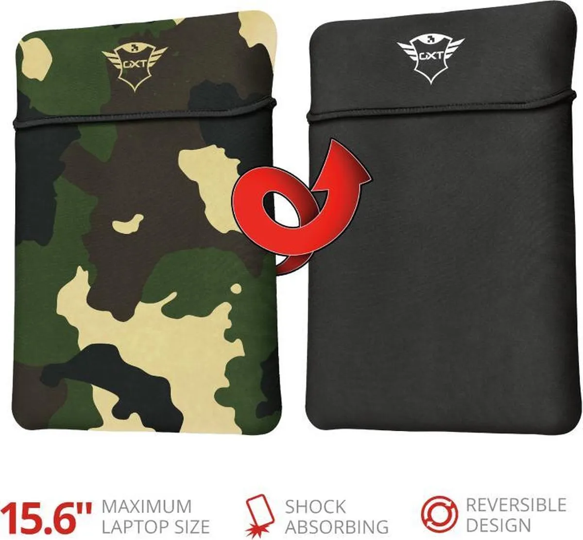 Trust GXT1242C Laptophoes 15.6" - Camouflage - afbeelding 6 van 6