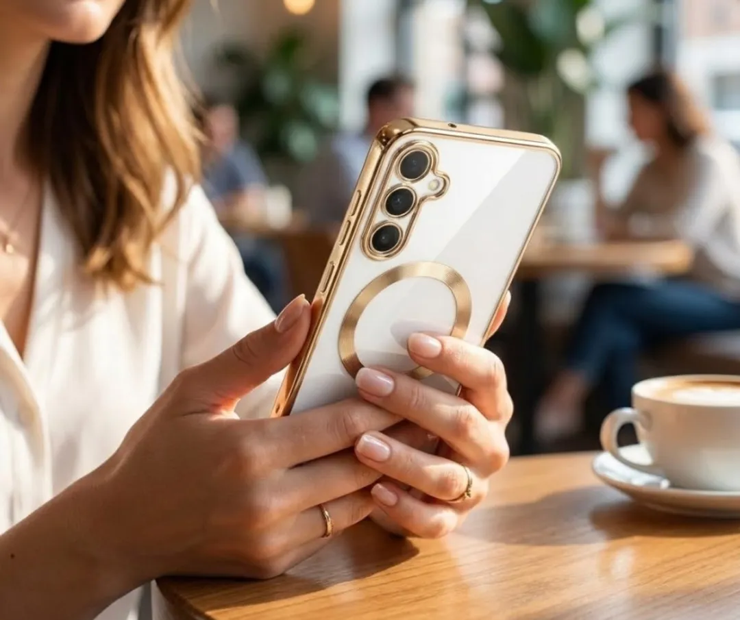 NUVEX Transparant Goudkleurig Hoesje Samsung Galaxy A17 - MagSafe