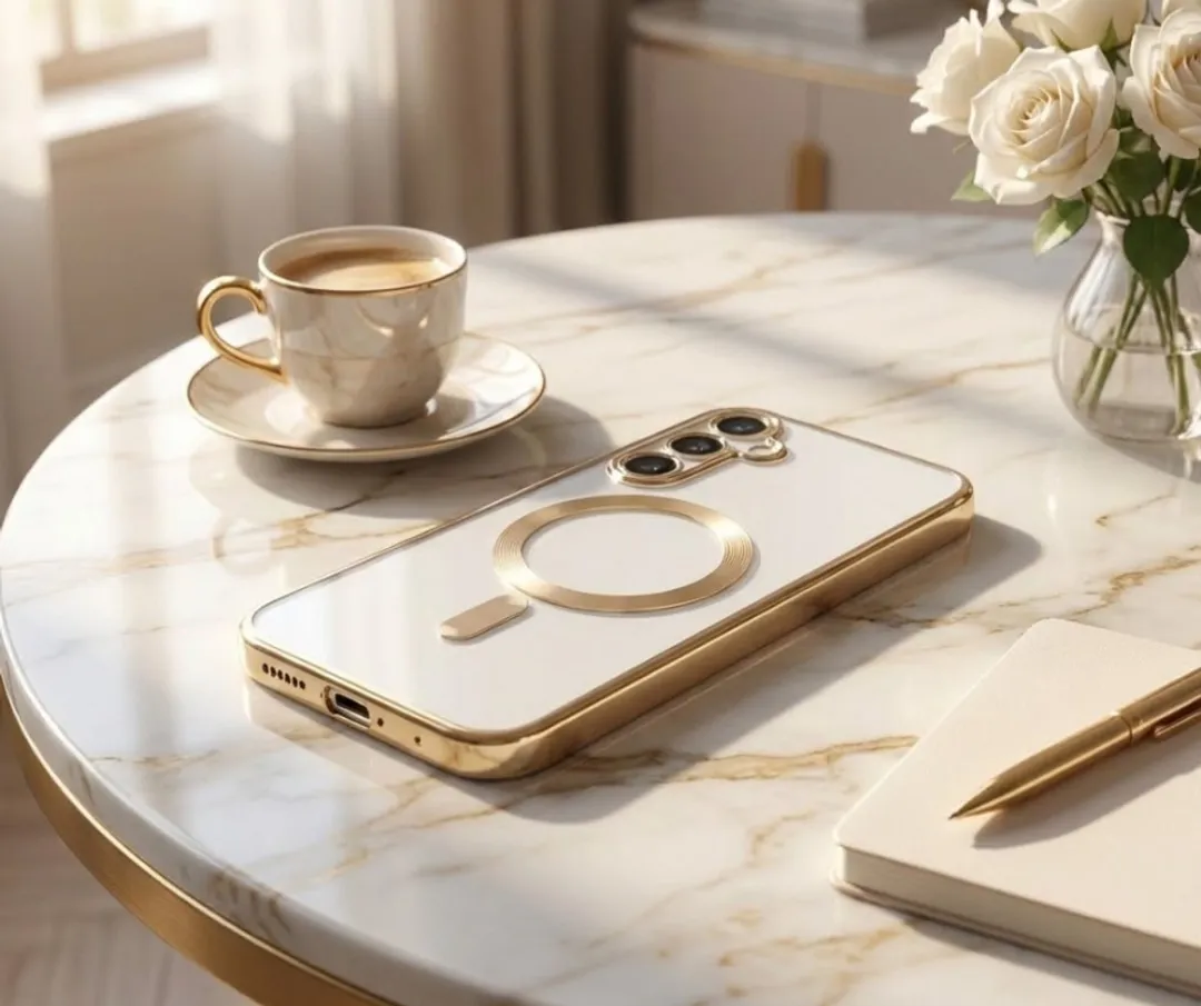 NUVEX Transparant Goudkleurig Hoesje Samsung Galaxy A17 - MagSafe