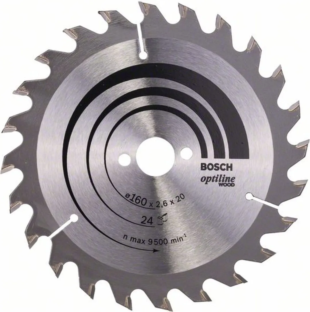 Bosch Professional Cirkelzaagblad Optiline Wood 160x20/16x2,6mm - 24 Tanden - afbeelding 6 van 6