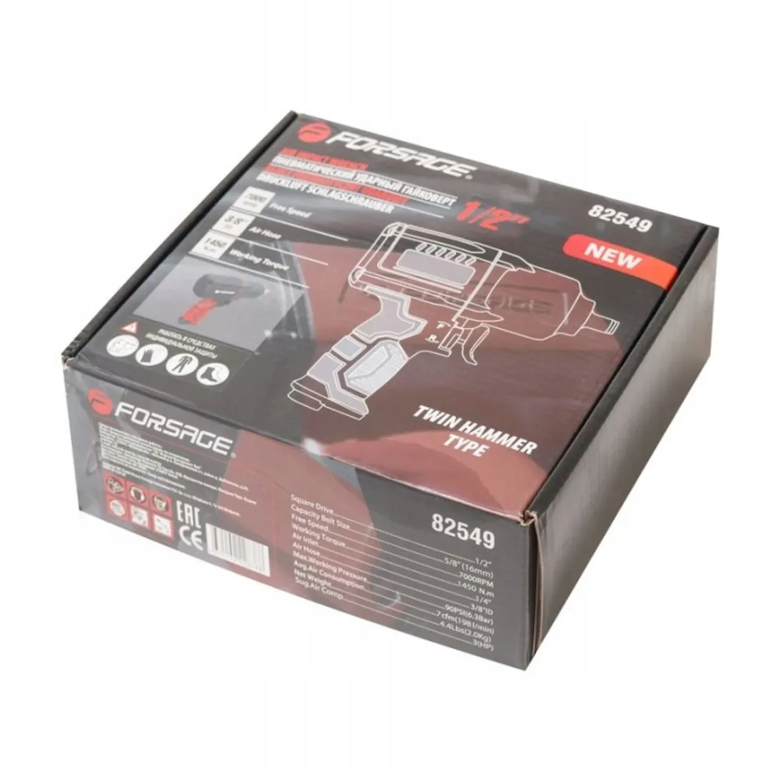 Forsage F-82549 Luchtslagmoersleutel 1450 Nm - 1/2" Aandrijving