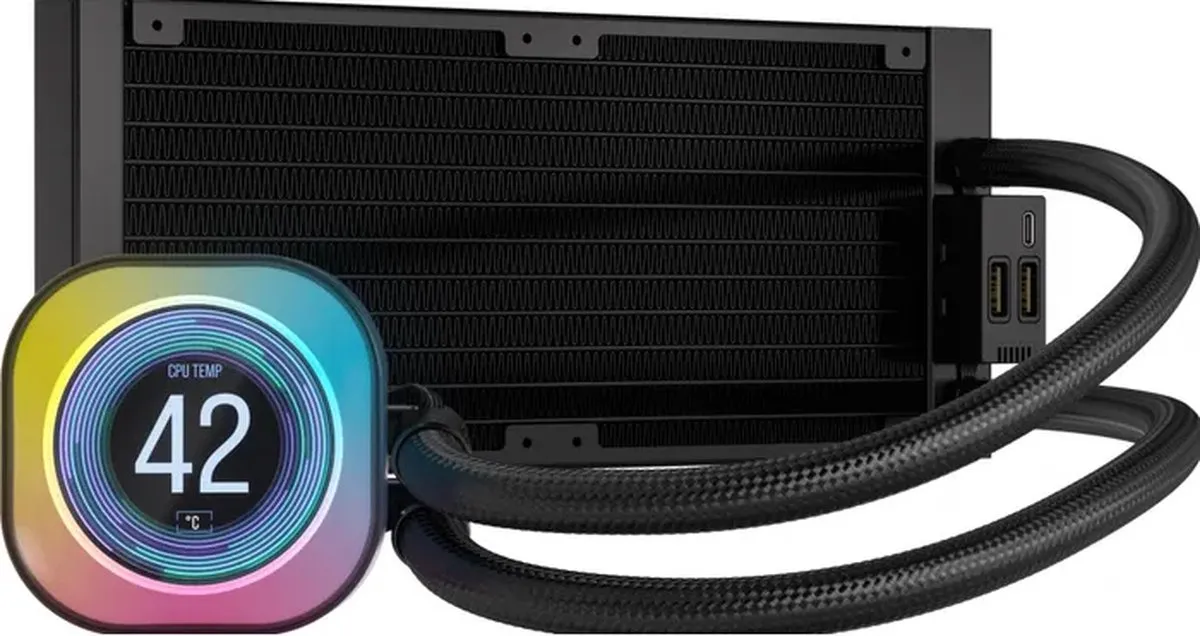 Corsair iCUE LINK H100i LCD - Vloeistofkoelsysteem processor - Afmeting radiator: 240 mm