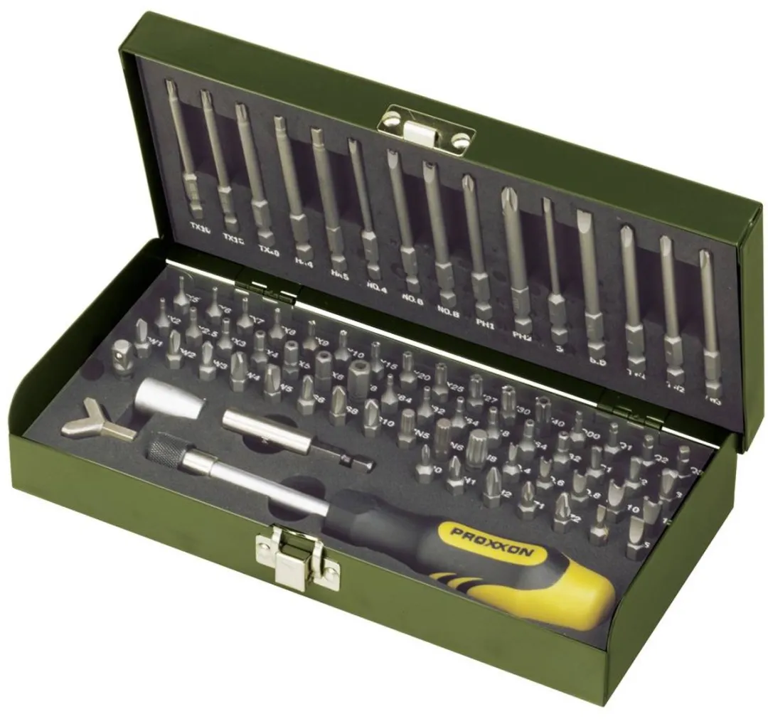 Proxxon Industrial 23 107 Bitset 75-delig - Metaal