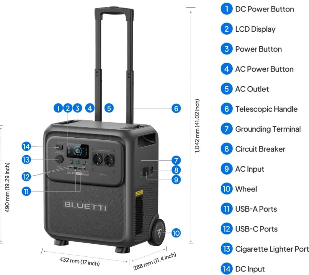 Bluetti Elite 400 Zonne-energiecentrale 2600W 3840Wh - met PV350 - afbeelding 6 van 6