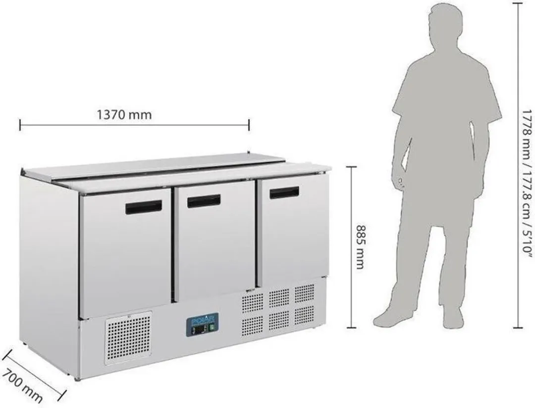 Polar G607 Gekoelde Saladette 368L