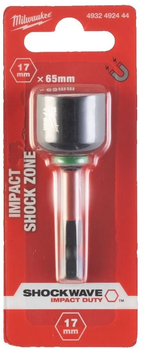 Milwaukee SHOCKWAVE Magnetische Slagdop 17x65mm 4932492444 - Groen/Rood/Zwart