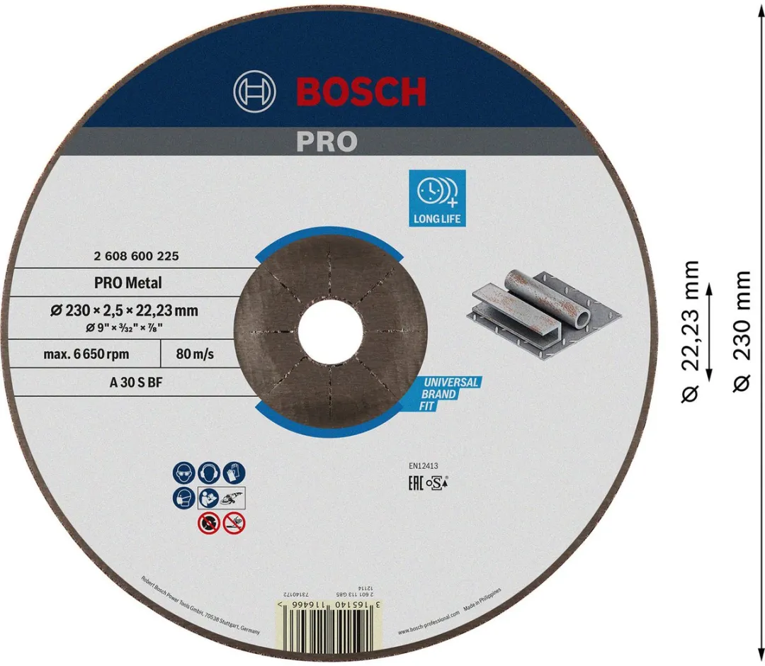 Bosch Professional DSS Geb. Met. 230x2,5 - Metaal