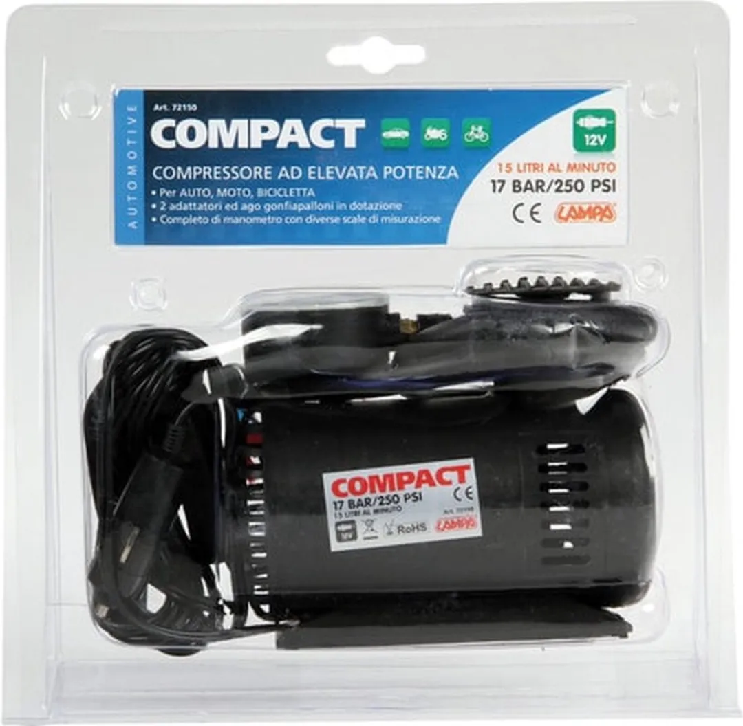 Lampa Compacte Luchtcompressor 12V 15L - Zwart
