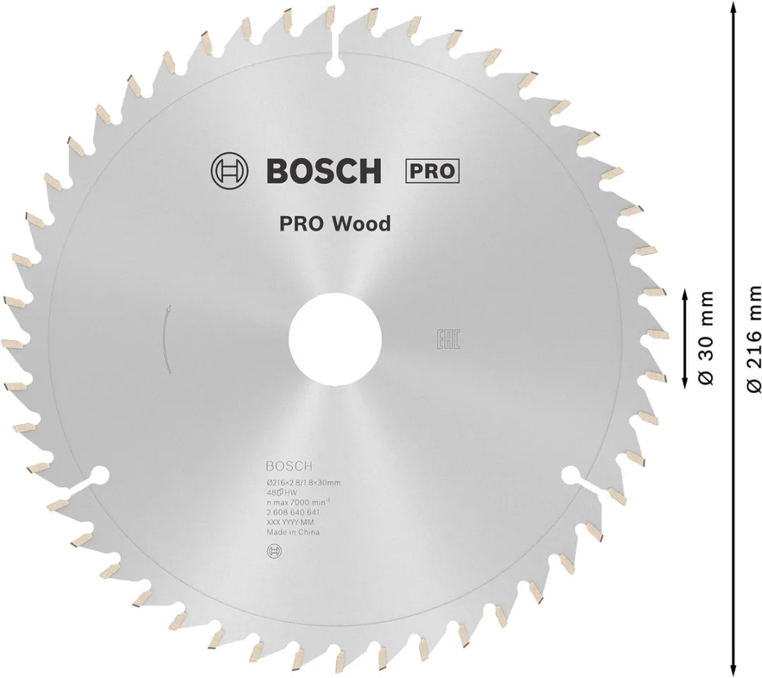 Bosch Professional Cirkelzaagblad Optiline Hout 216mm - 48T