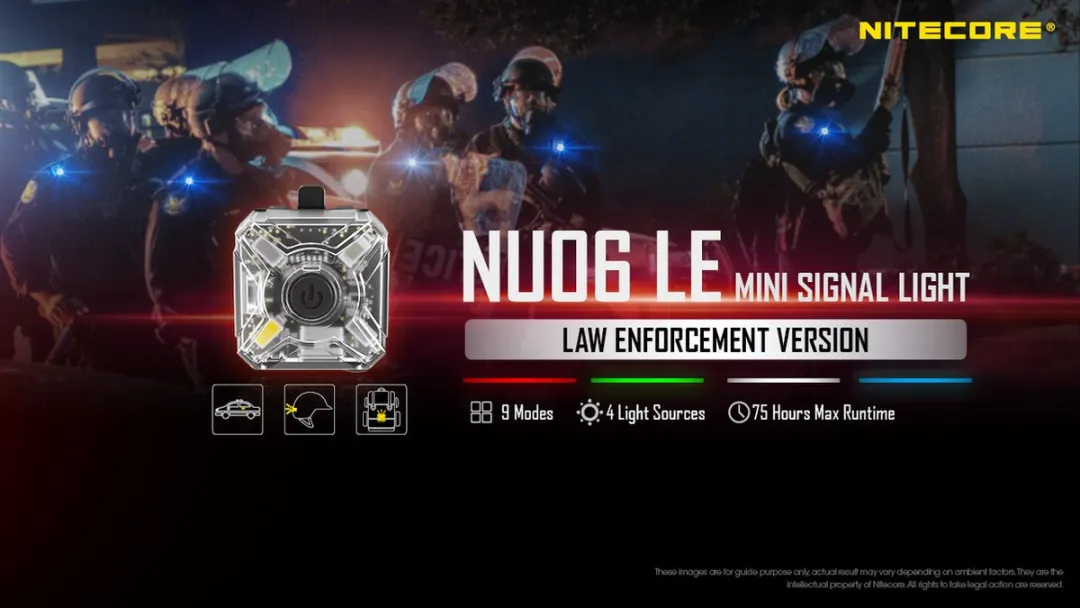 Nitecore NU06LE LED Zaklamp - 5 Lichtpunten - Zwart/Transparant - afbeelding 6 van 6