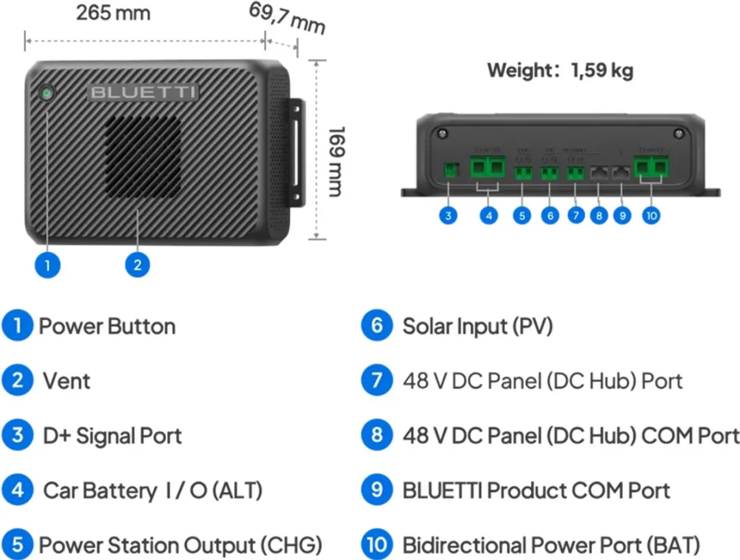 Bluetti Charger 2 1200W DC-oplader - 1200W
