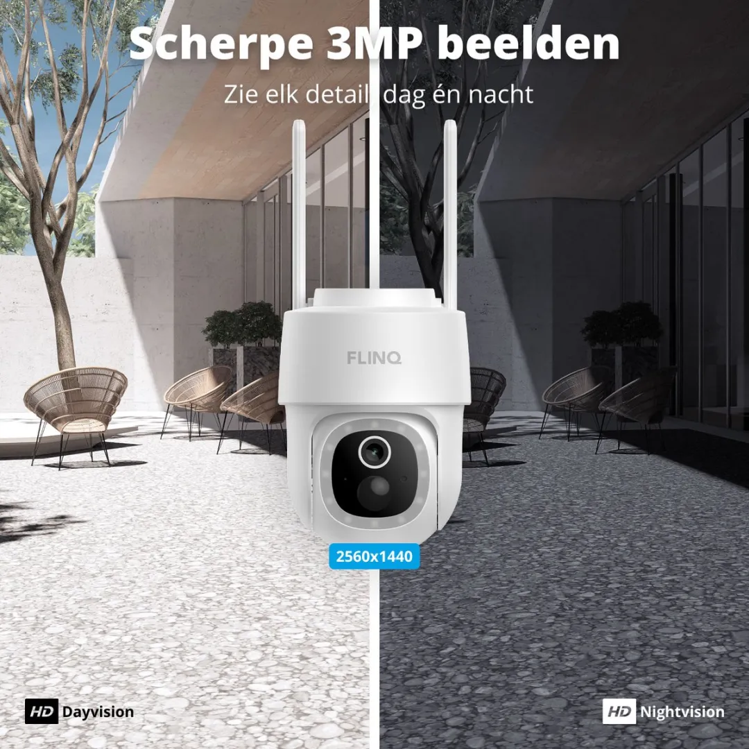 FlinQ Dome Guard Beveiligingscamera 2K - Wit