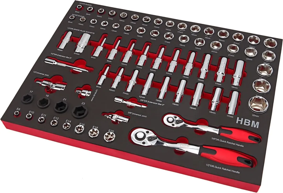 HBM 74-delig 3/8" & 1/2" Doppenset