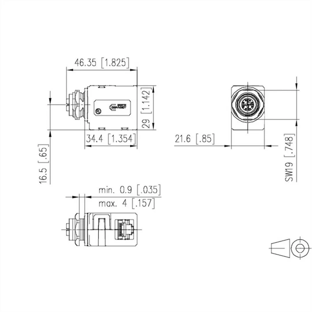 Metz Connect MWN911A415 Sensor/Actuator Inbouwconnector