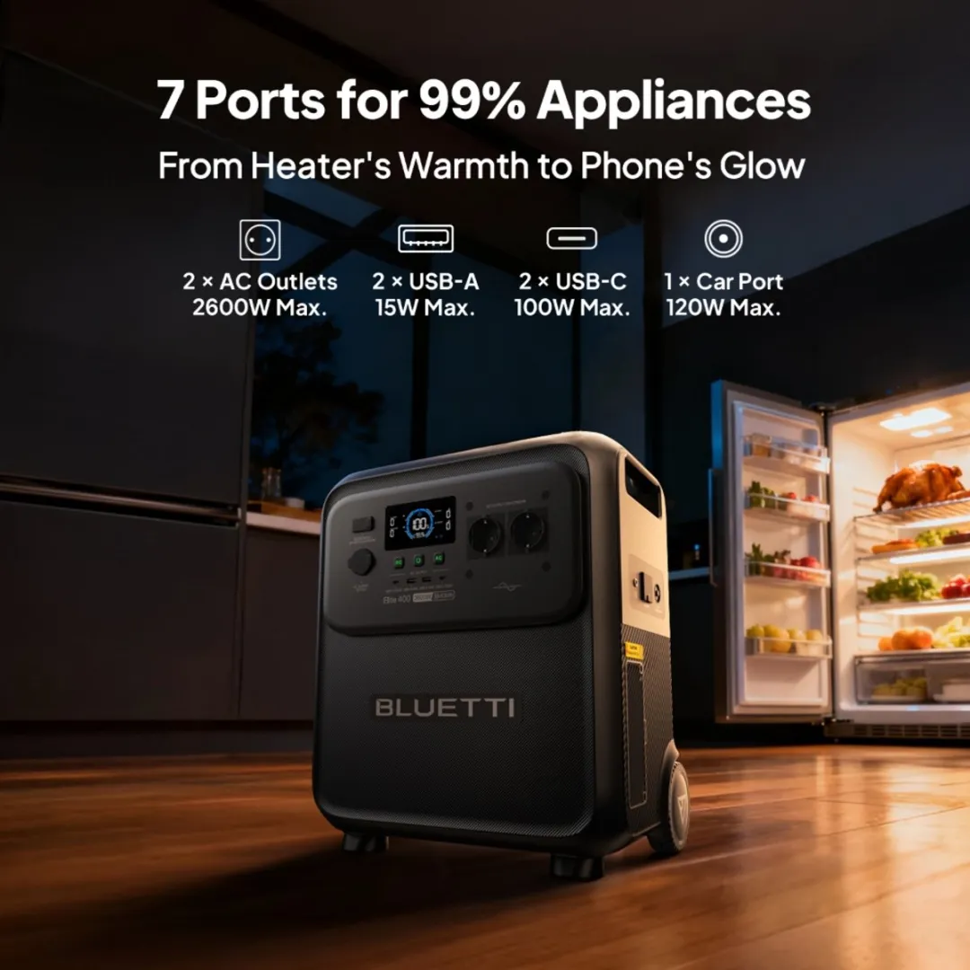 Bluetti Elite 400 Zonne-energiecentrale 2600W 3840Wh - met PV200 - afbeelding 6 van 6