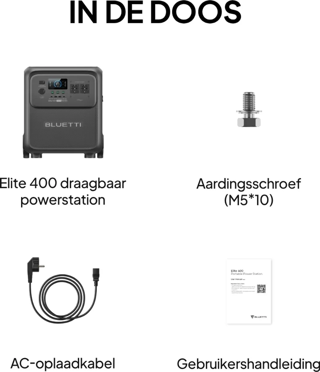 Bluetti Elite 400 Zonne-energiecentrale 2600W 3840Wh - met 500W Sora-paneel