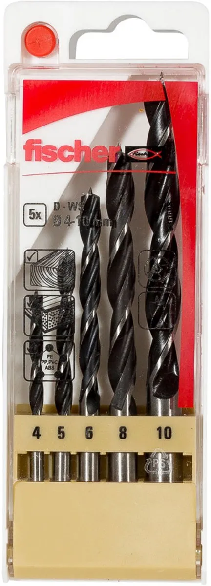 Fischer Houtboor D-WS Set 4-10mm
