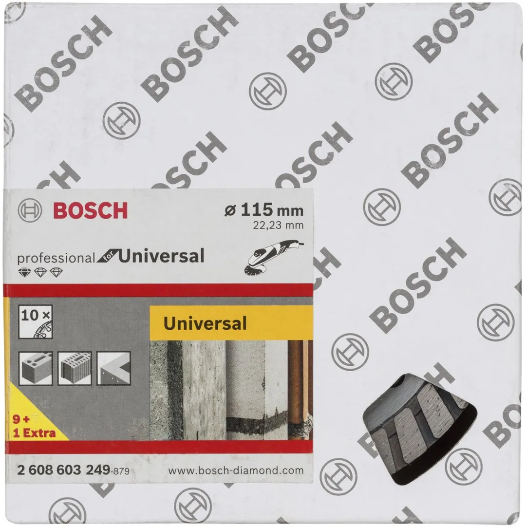 Bosch Diamantschijf 115mm 22,23mm Prof Univ Turbo - 10 Stuks