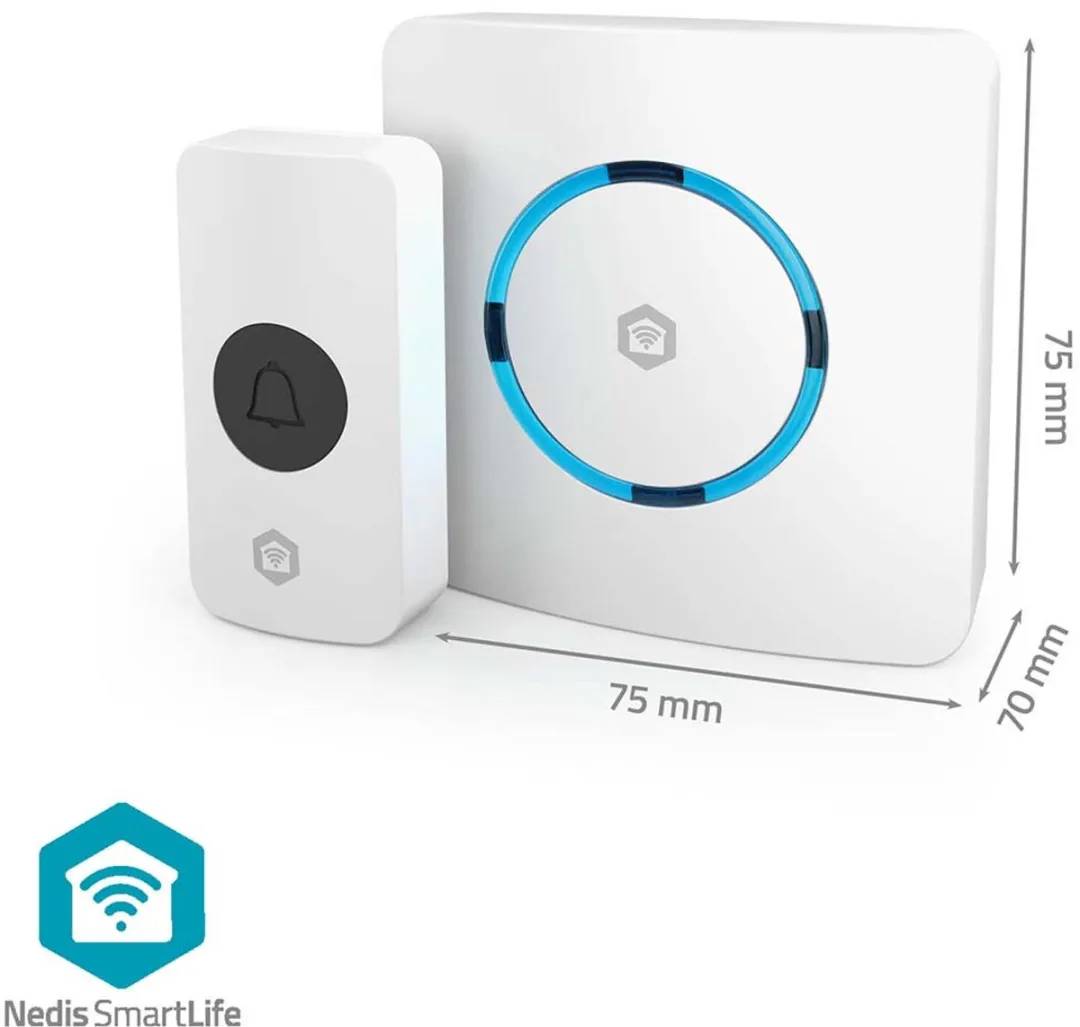 Nedis SmartLife Gong RF 433MHz Wi-Fi - 60 Melodieën Wit