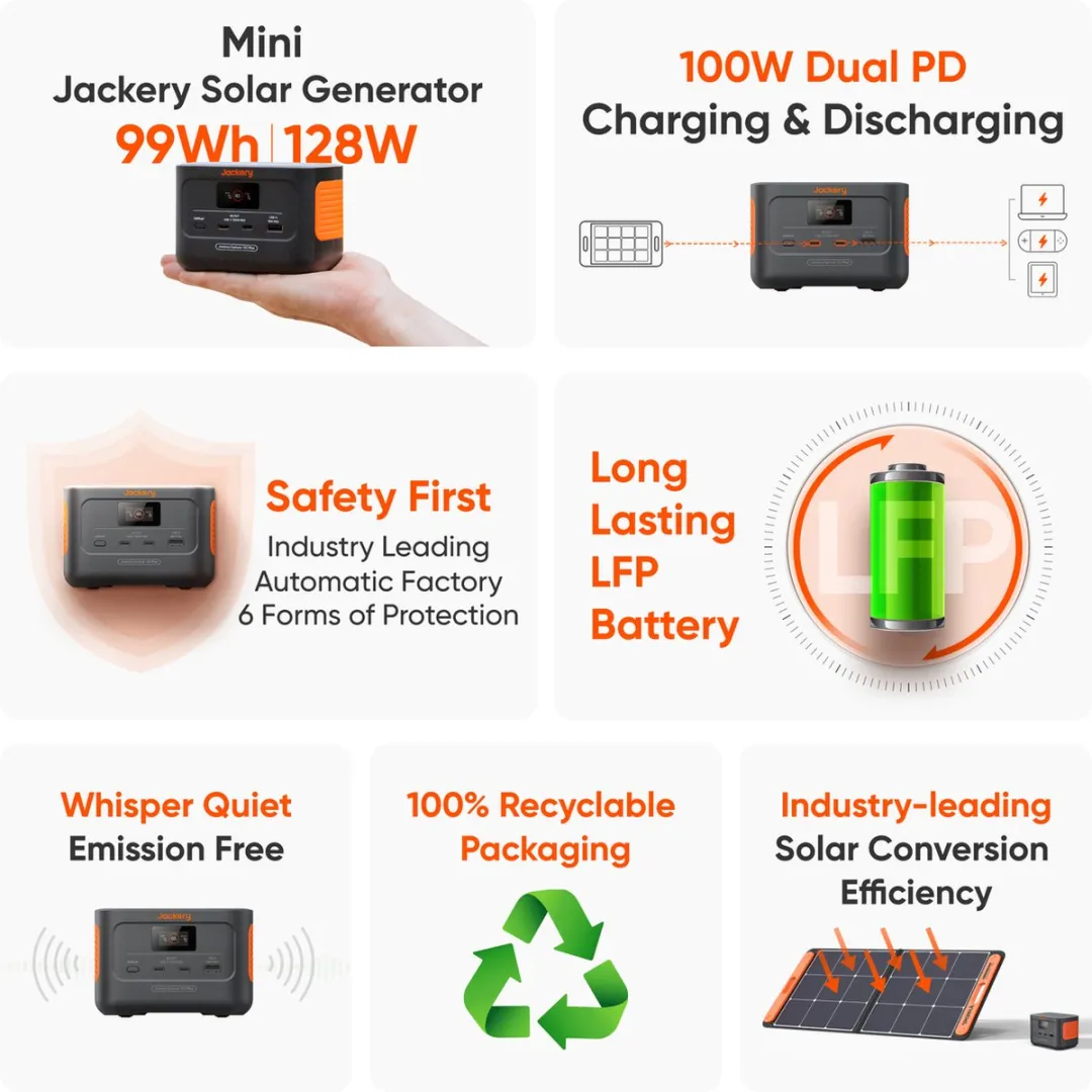 Jackery Explorer 100 Plus Powerbank 99Wh - Zwart