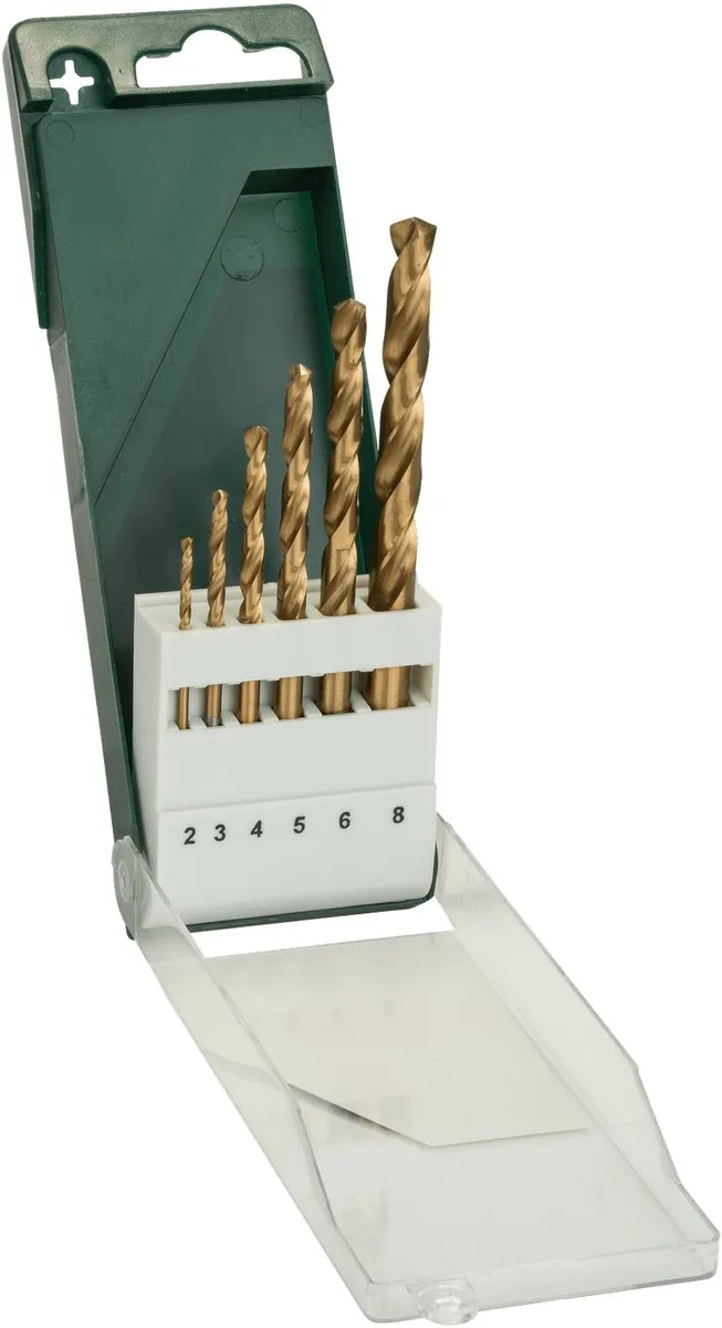 Bosch 6-delige Metaalboorset HSS-TiN DIN 338 2-8mm